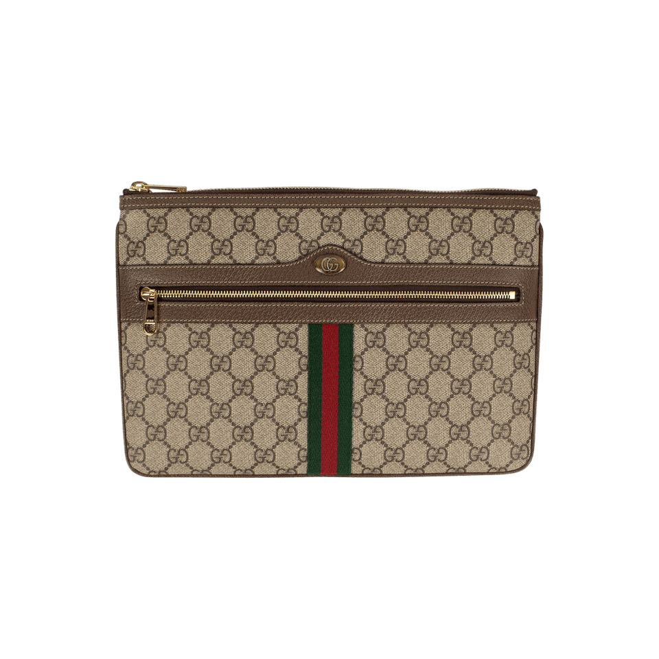 Gucci Ophidia GG Supreme Pouch Bag Beige