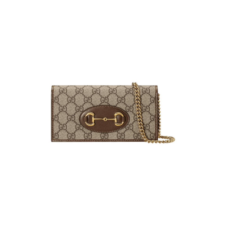 Gucci 1995 Horsebit Chain Wallet Beige/Brown Sugar