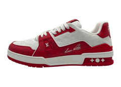 Louis Vuitton Trainer White Red Monogram COND NEW (NO BOX)