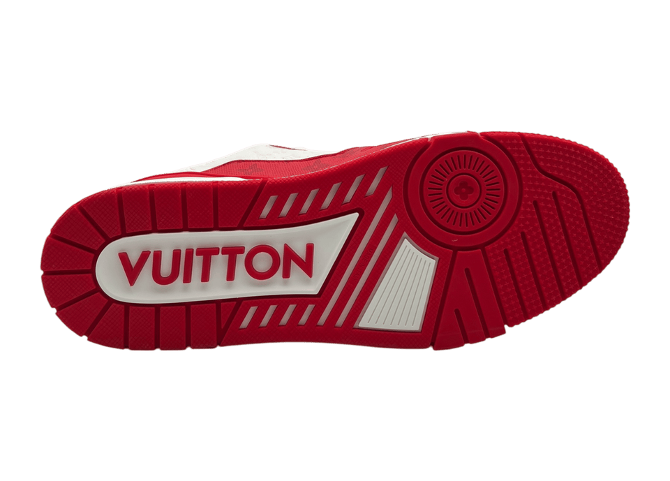 Louis Vuitton Trainer White Red Monogram COND NEW (NO BOX)