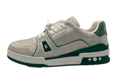 Louis Vuitton Trainer Swarowski White Green COND NEW