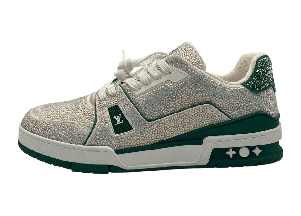 Louis Vuitton Trainer Swarowski White Green COND NEW