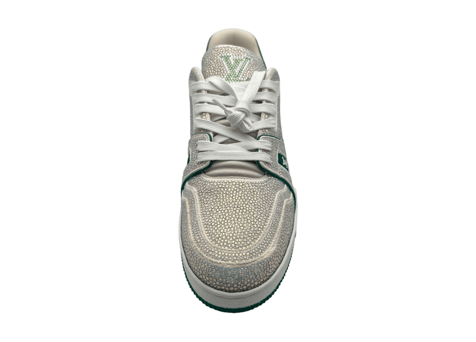 Louis Vuitton Trainer Swarowski White Green COND NEW