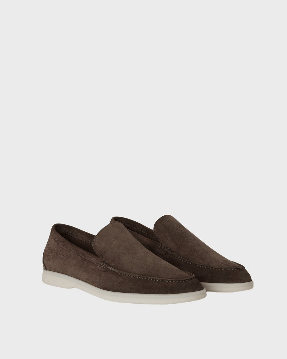 Loro Piana Summer Walk Warm Loafers Gray