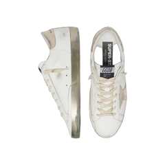 Golden Goose Super-Star With Gold Sparkle Foxing And Metal Stud Lettering