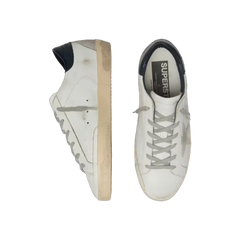 Golden Goose Super-Star With Suede Star And Blue Heel Tab