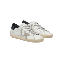 Golden Goose Super-Star With Suede Star And Blue Heel Tab