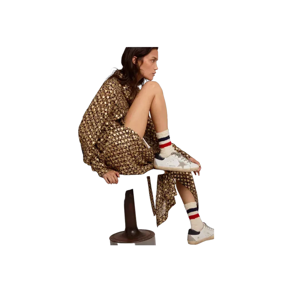 Golden Goose Super-Star With Suede Star And Blue Heel Tab
