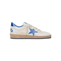 Golden Goose Ball Star Wishes In White Nappa Leather With Bright Blue Star
