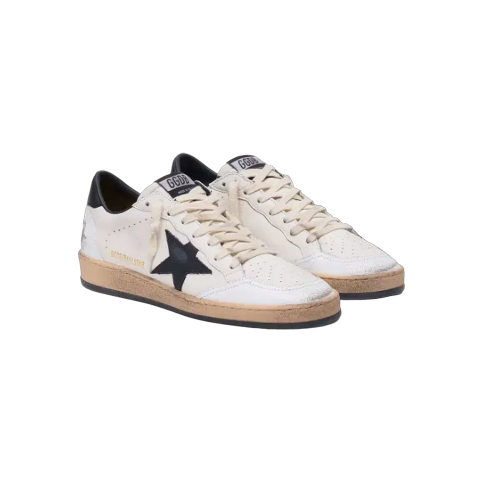 Golden Goose Ball Star In Nappa With Black Star And Black Heel Tab