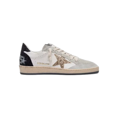 Golden Goose Ball Star In Nappa And Suede With Glitter Star