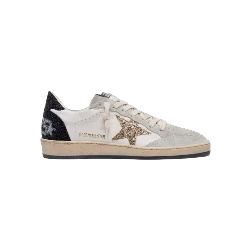 Golden Goose Ball Star In Nappa And Suede With Glitter Star