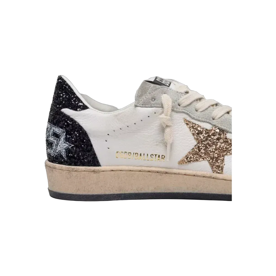 Golden Goose Ball Star In Nappa And Suede With Glitter Star