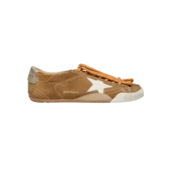 Golden Goose True-Star In Tobacco-Colored Suede With White Star And Platinum Heel Tab