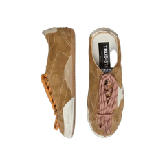 Golden Goose True-Star In Tobacco-Colored Suede With White Star And Platinum Heel Tab