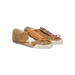 Golden Goose True-Star In Tobacco-Colored Suede With White Star And Platinum Heel Tab