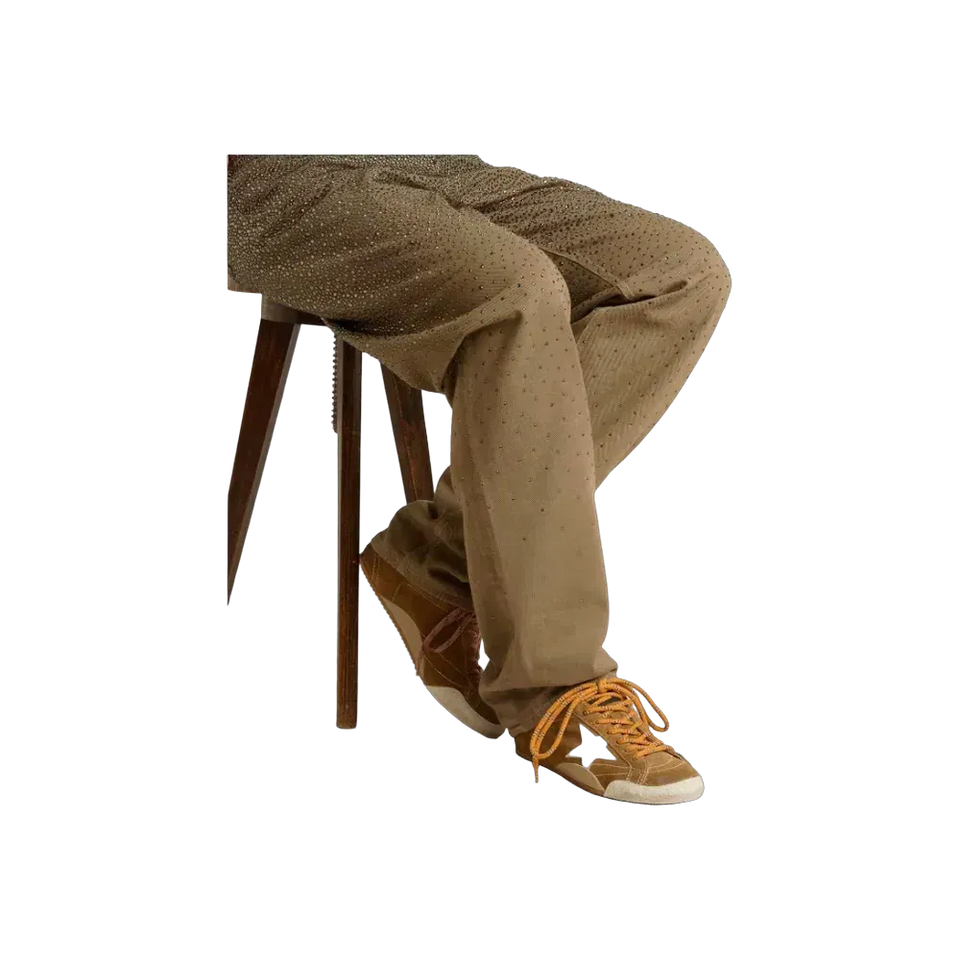 Golden Goose True-Star In Tobacco-Colored Suede With White Star And Platinum Heel Tab