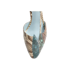 Valentino Foliefoliage Slingback Pump In Python 90mm Cream