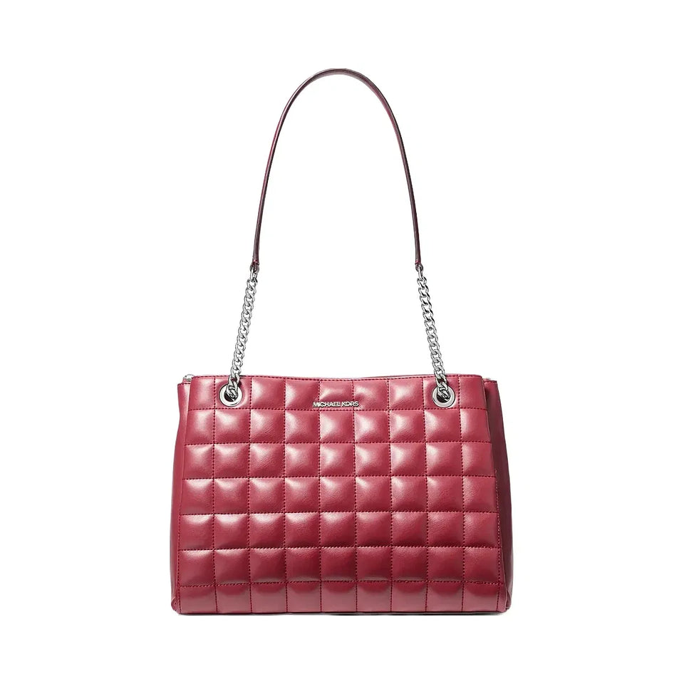 Michael Kors Soho Medium Quilted Tote Bag Maroon