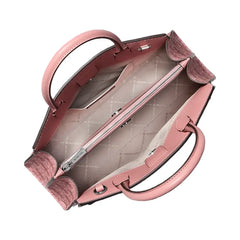 Michael Kors Greta Medium Signature Logo Satchel Sunset Rose