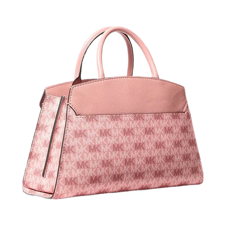 Michael Kors Greta Medium Signature Logo Satchel Sunset Rose