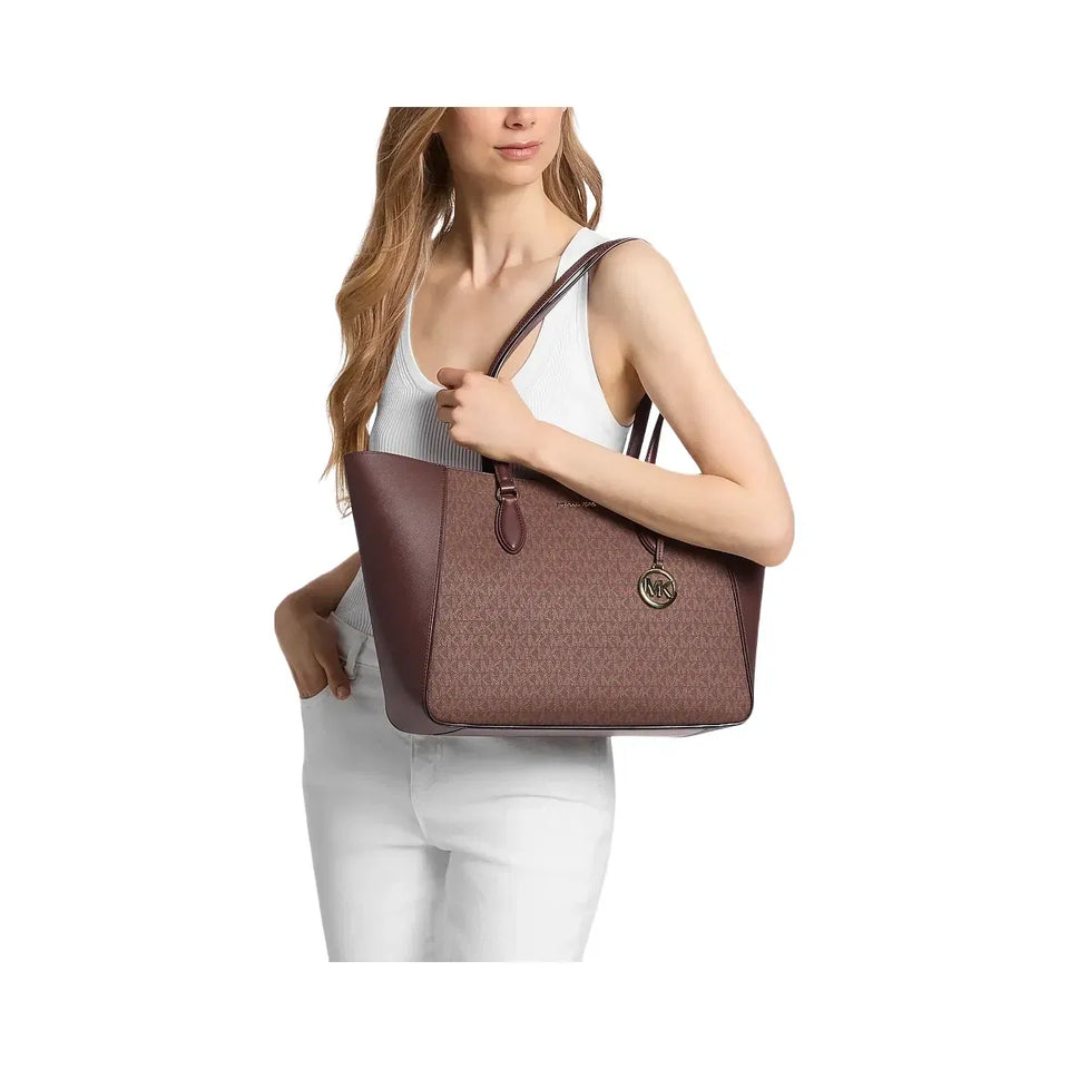 Michael Kors Jet Set Travel Large Signature Logo 3-in-1 Tote Bag Nutmeg