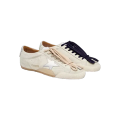 Golden Goose True-Star In Light Gray Suede With Metallic Silver Star And Heel Tab