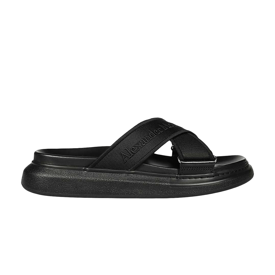 Alexander McQueen Oversized Hybrid Slide Black Silver