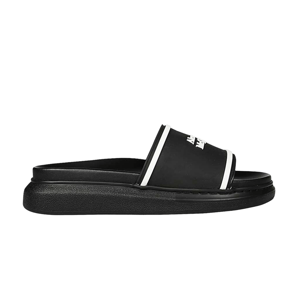 Alexander Mcqueen Rubber Hybrid Sandal Black White