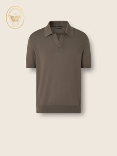 Zegna Dark Taupe Vellus Aureum Polo Shirt