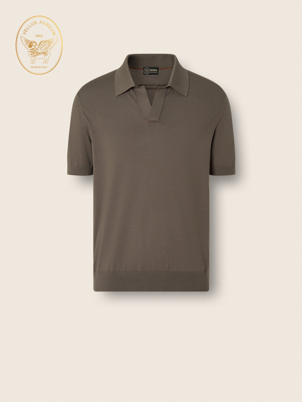 Zegna Dark Taupe Vellus Aureum Polo Shirt