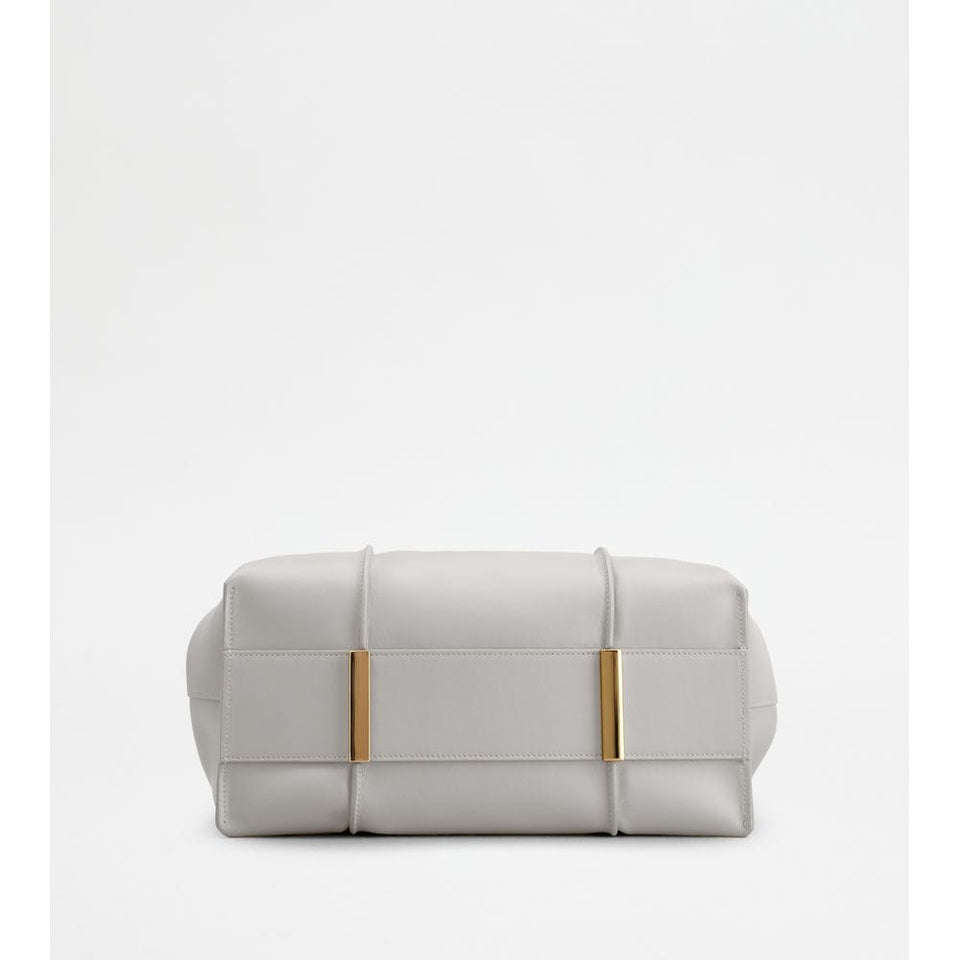 Tods T Timeless Shopping Bag In Leather Small Grey