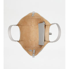 Tods T Timeless Shopping Bag In Leather Small Grey