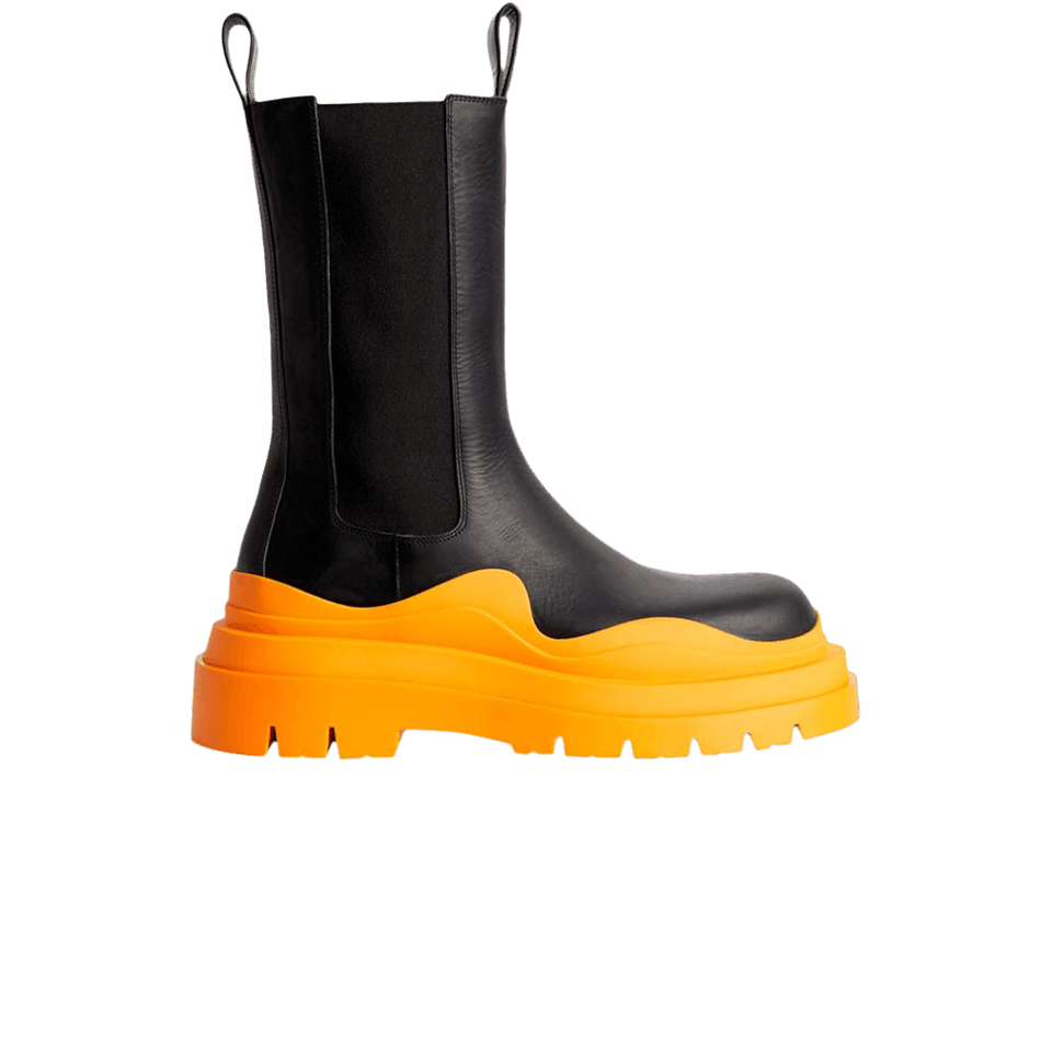 Bottega Veneta Tire Boot Black Tangerine