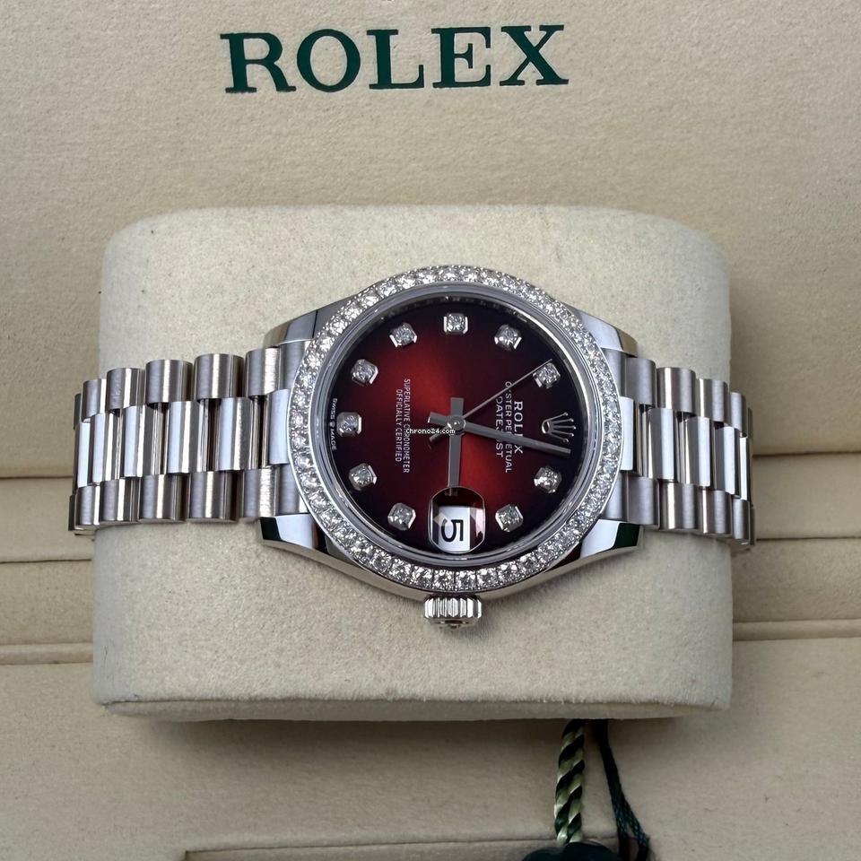 Rolex | Datejust | 278289RBR | White gold | 31 mm | White gold | Red | Automatic