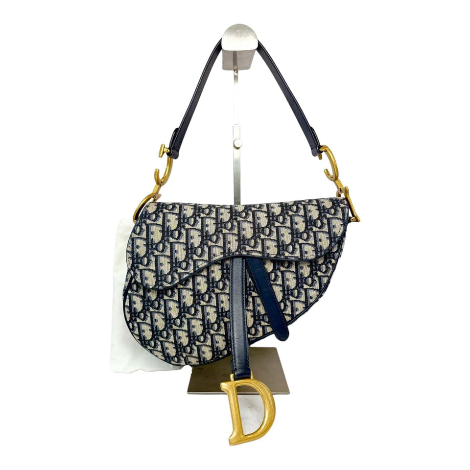 Dior Saddle Bag Blue Oblique Jacquard