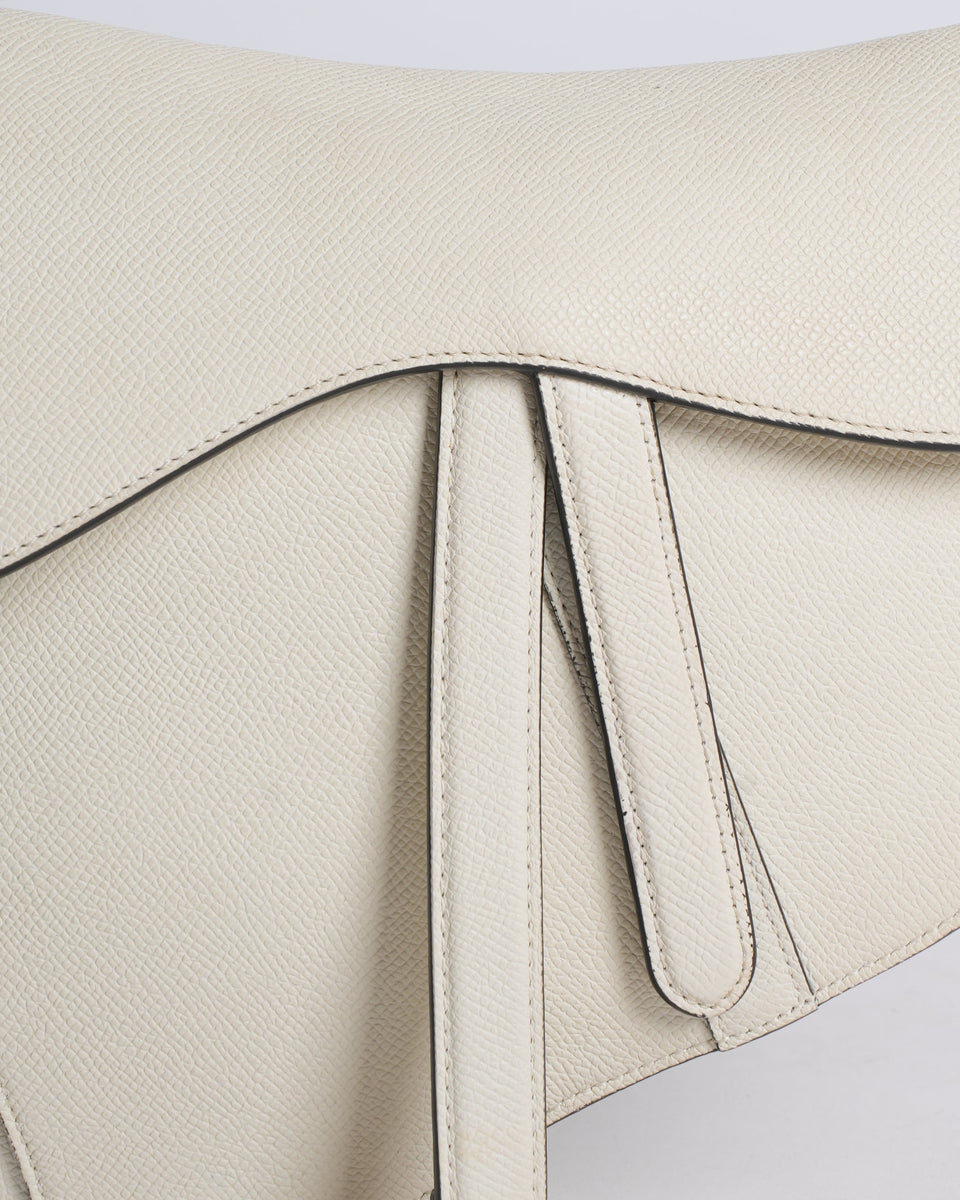 Dior Christian dior saddle bag with strap in latte grained calfskin