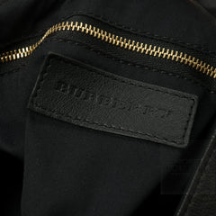 Burberry House Check Canvas Black Soft Leather Tote Bag