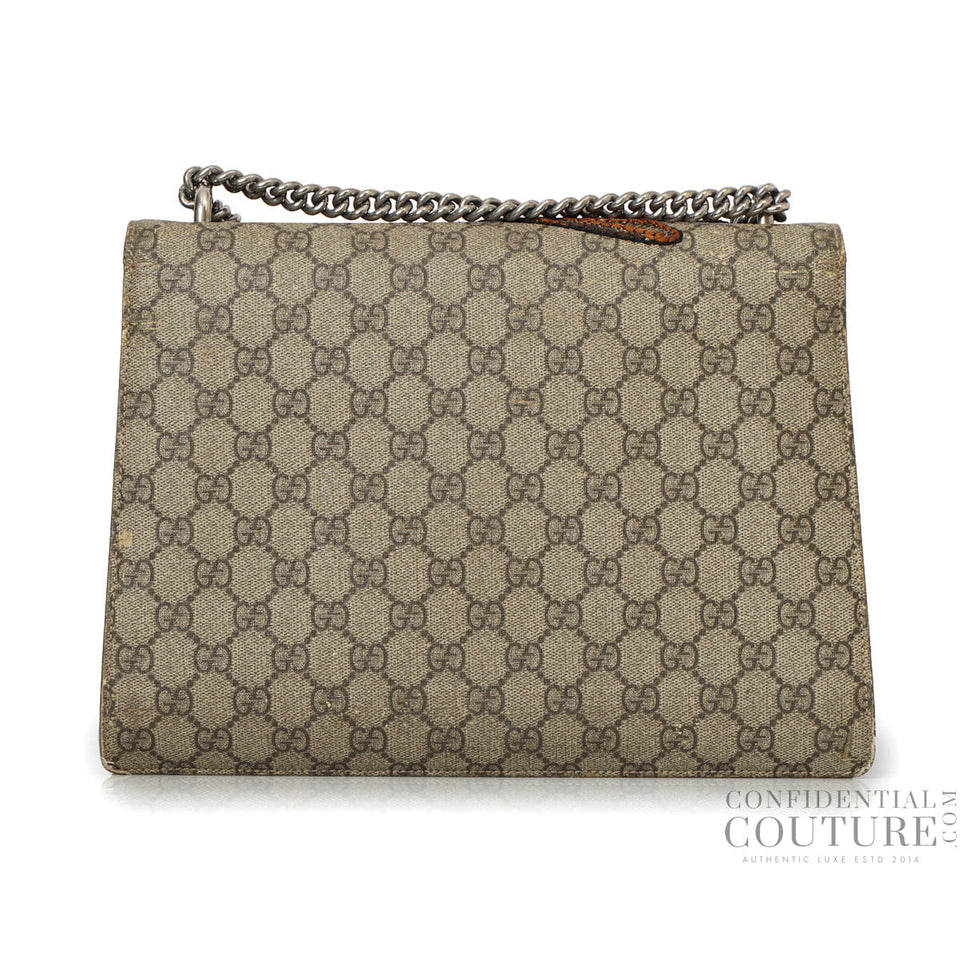 Gucci Beige/Brown GG Supreme Medium Dionysus Bee Bag
