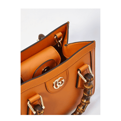 Gucci Diana Small Leather Tote Bag - Orange