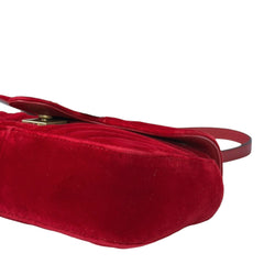 Gucci GG Marmont Mini Flap Bag Red Matelassé Velvet