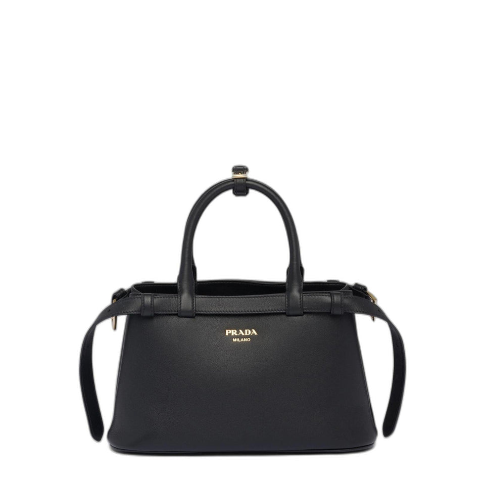 Prada Small Calfskin Handbag - Black