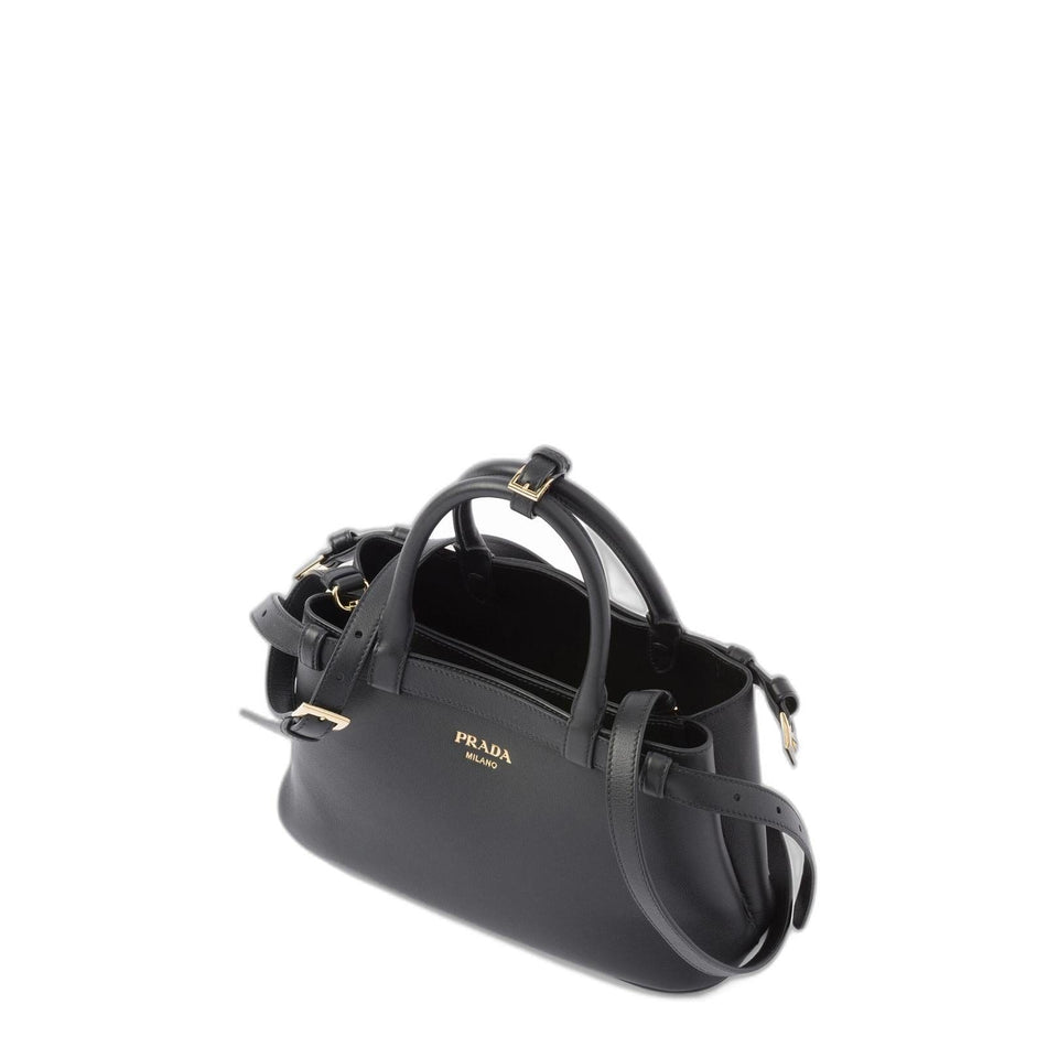 Prada Small Calfskin Handbag - Black
