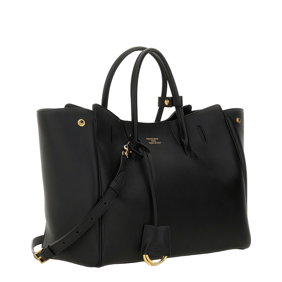 Balenciaga Carry All Hampton Small Calf Leather Tote - Black
