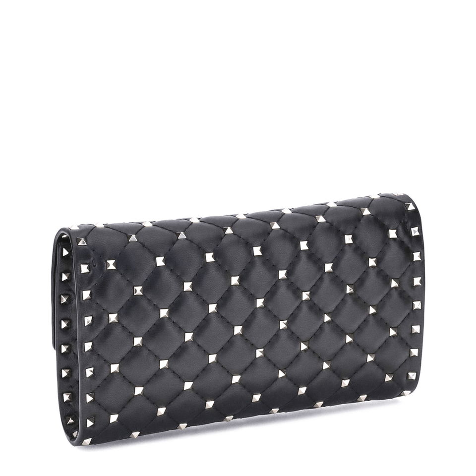 Valentino Rockstud Spike Nappa Leather Crossbody Clutch - Black
