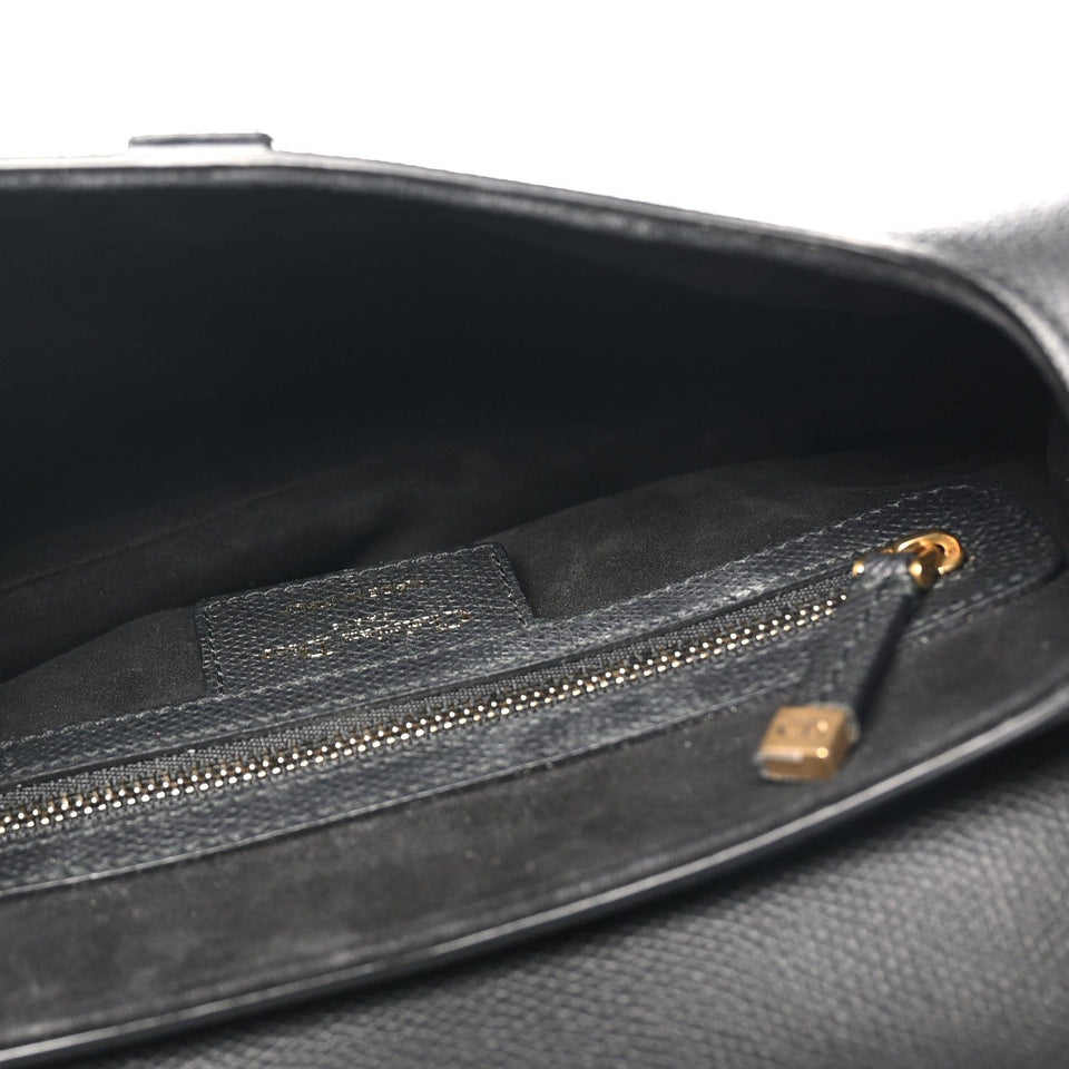 Christian Dior Grained Calfskin Saddle Bag Black