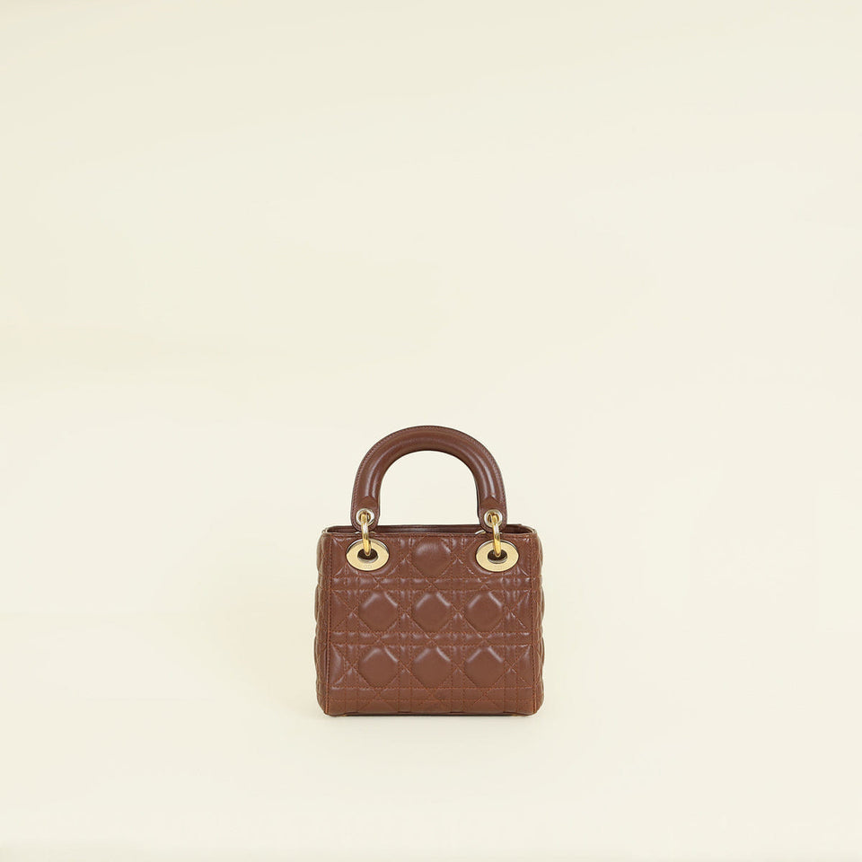 Christian Dior Brown Mini Lady Dior Bag