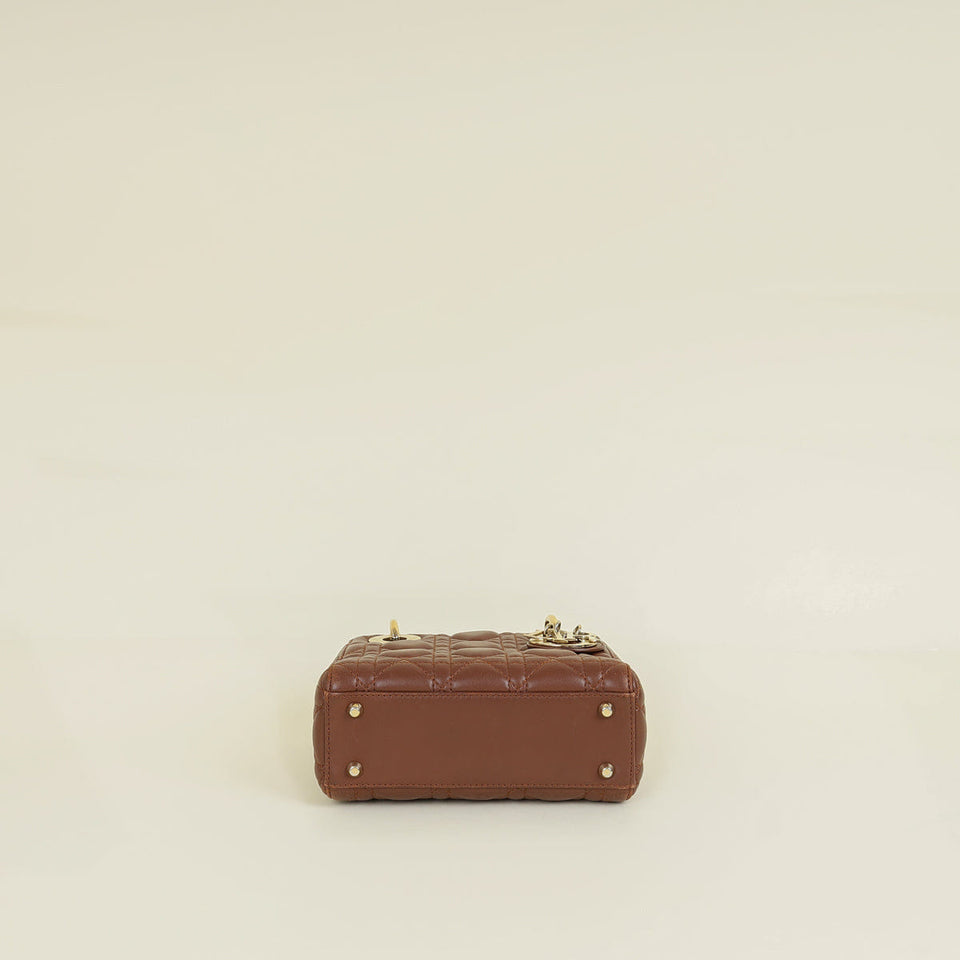 Christian Dior Brown Mini Lady Dior Bag