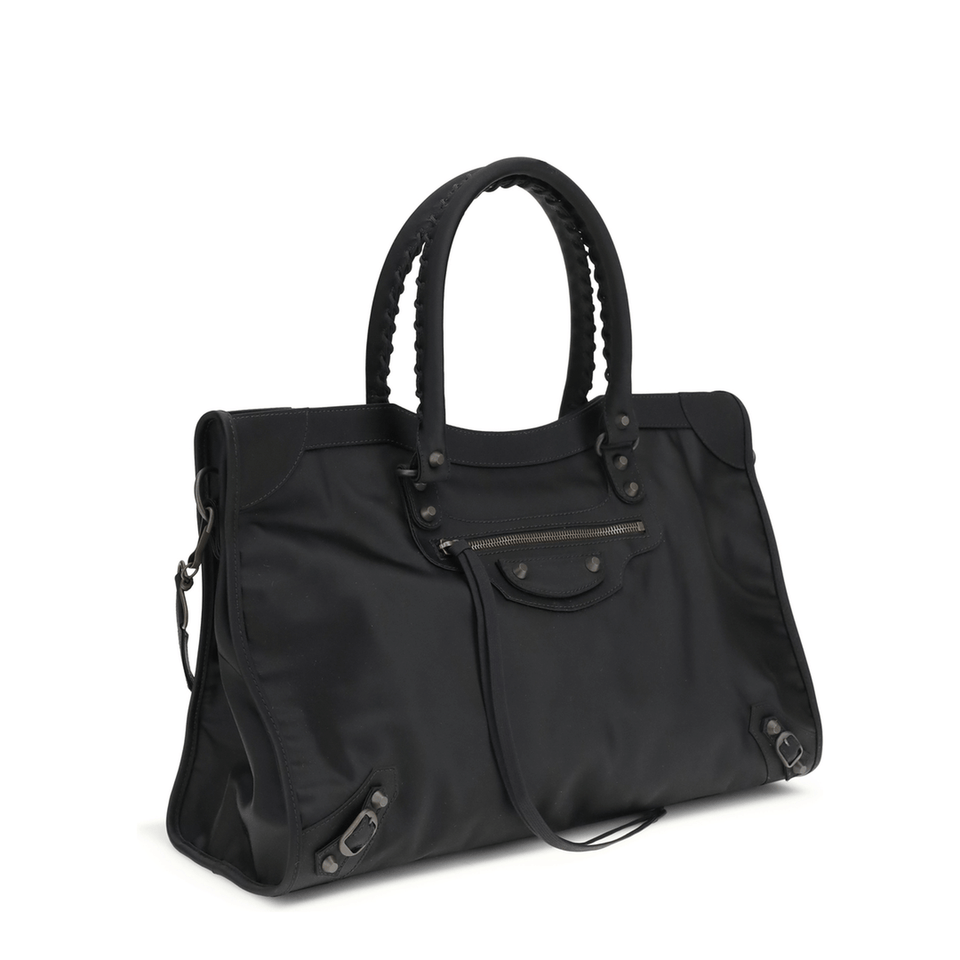 Balenciaga Le City Large Nylon Tote Bag - Black