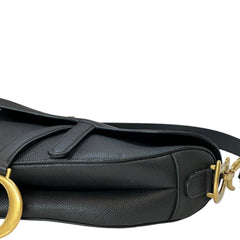 Christian Dior Saddle Bag Black Grained Calfskin